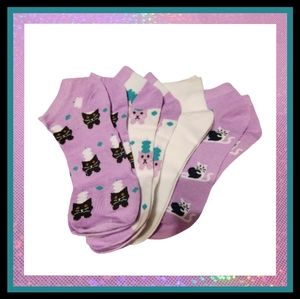 SOCK HUB ☆ 4 PAIR LOT ☆ KITTIES & PUPPIES ☆ NWOT